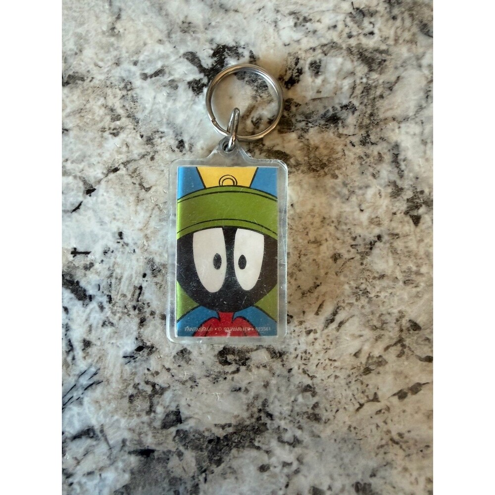 Vintage 1993 Marvin The Martian Holographic Keychain Looney Tunes